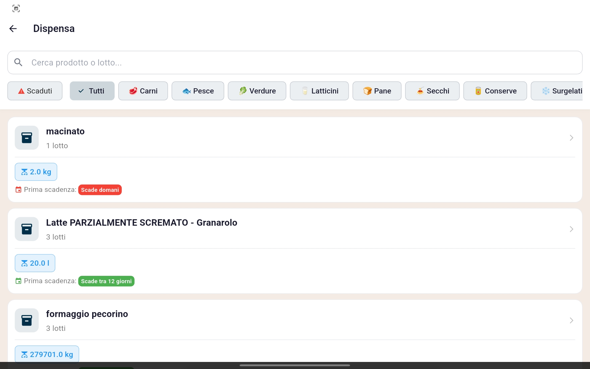 Inventario in Tempo Reale